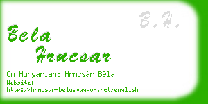 bela hrncsar business card